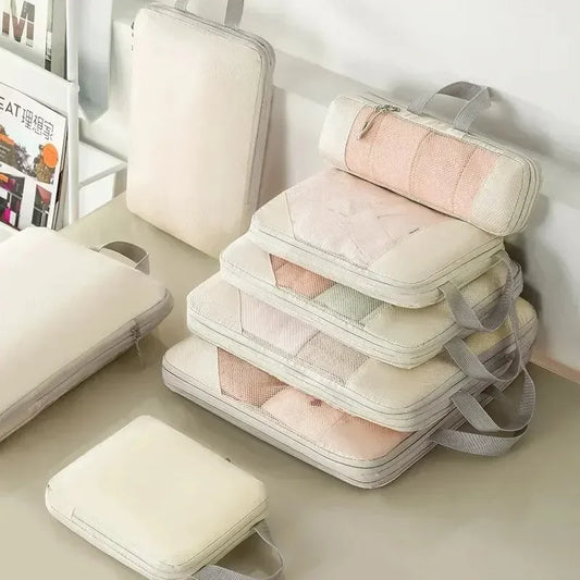 Travel Storage Bag Compressible Packing Cubes Carry on Travel Suitcase Luggage Organizer Foldable Waterproof Handbag Travel Bag